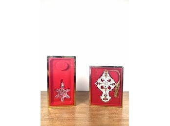 Lenox Ornaments - Lariat Snowflake & Embellished Cross