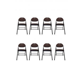 COSCO Padded Seat And Back Black Metal Folding Chairs