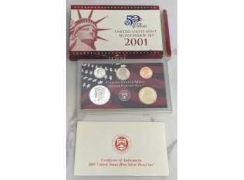 Partial Set 2001 United States Mint Silver Proof Set