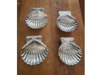 Four Beautiful Feisa Sterling Shell Salt Containers From Mexico.