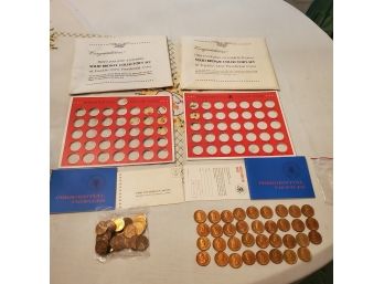 Two Solid Bronze Unused Franklin Mint Presidential Profiles Collector's Coin Set - Shell Gas Coin Game Prizes
