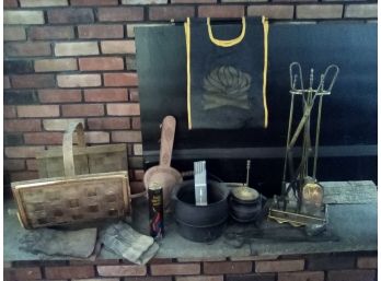 Large Group Of Useful  Fireplace Tools - 14 Items