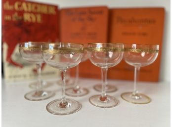 Lot Of Five Champagne Glasses - Saint Louis