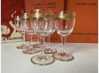 Saint Louis Crystal Shot/ Port  Glasses- Set Of 6