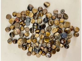 Group Of Polished Tiger's Eye Small Stones, 13.9oz