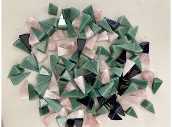 Black & Green Aventurine And Rose Quartz Small Pyramids, 1 Lb 3.8oz