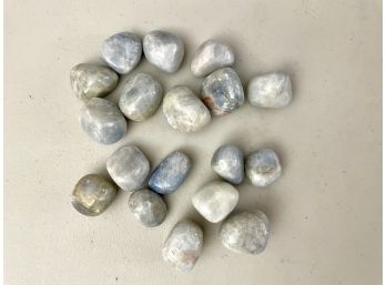 Polished Blue Calcite Stones, 8.2oz