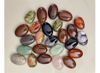 Mixed Group Of Medium Sized Polished Oval Gemstones, 1 Lb 10.8oz