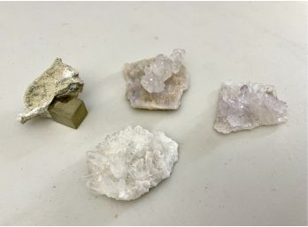 Spirit Quartz Clusters Including One With A Pyrite In Matrix, 8.6oz