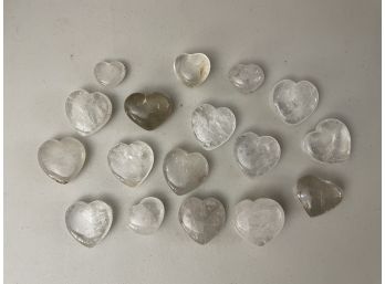 Polished Clear Quartz Hearts, 1 Lb 1.6oz