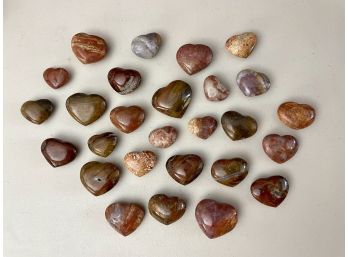 Collection Of Polished Ocean Jasper Hearts, 1 Lb 0.8oz