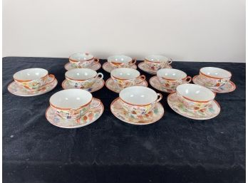 Vintage Japan Geisha Girls In Kimonos Demitasse Cups And Saucers