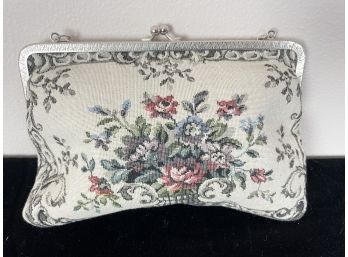 Vintage Tapestry Clutch With Chain