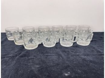 Vintage Hazel Atlas Clear Glass Punch Mugs