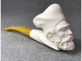 Fabulous Vintage Hand Carved Meerschaum Pipe - Highly Detailed - Very Pretty Piece Vintage But Never Used