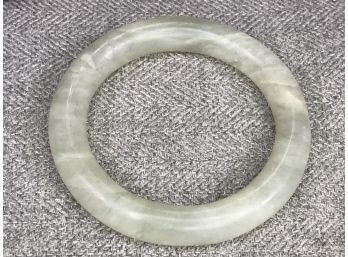 Very Pretty Vintage Jade Bangle Bracelet - Looks Like Marble - VERY Pretty Piece - Soft Matte Finish - Nice !