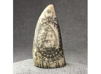 Beautiful Scrimshaw Style Carving - Nantucket 1860 The Dakota - Beautiful Carvings - This Is Not Genuine