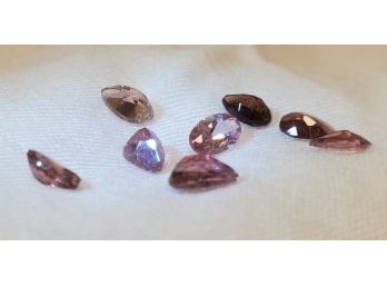 Lot Of 8 Stunning Oval And Pear Shaped Tested Unheated Purple/Pink Tourmaline Gemstones