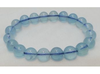 118 Ct Beautiful Light Blue Aquamarine Gemstone Stretch Bracelet