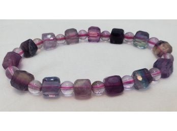 Incredible 105 Ct Colorful Lace Fluorite Stretch Bracelet