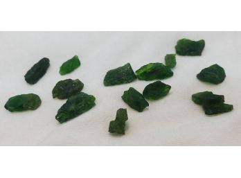 48.25 Ct Natural Russian Chrome Diopside ~ 14 Pieces Rough Cut