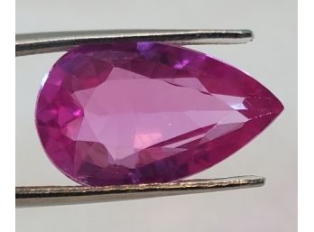 10.10 Ct Tested Pear Cut Stunning Pink Sapphire ~ 16.73mm X 10.37mm X 6.84mm