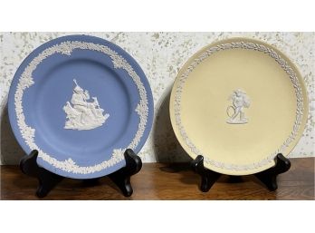 Wedgwood Vintage Jasperware Blue & Yellow Plates