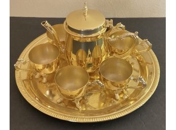 Gold Tone Silverplated Expresso, Tea Set