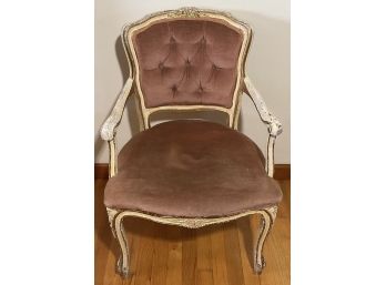 Antique French Boudoir Arm Chair, Rosette Patina