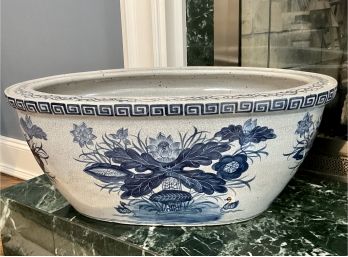 LARGE Stunning Blue And White Planter Pot