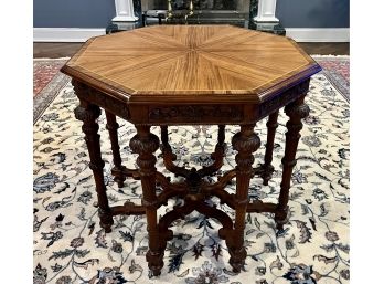 Stunning Victorian Octagonal Parlor/occasional Table