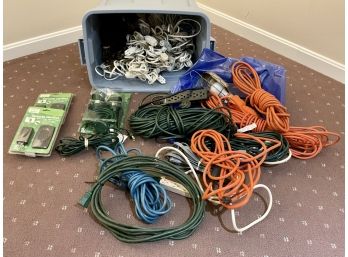 Huge Lot Of Extension Cords With Remote Controls!