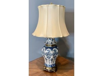 Impressive CASTILIAN Blue Floral Porcelain Vase Lamp