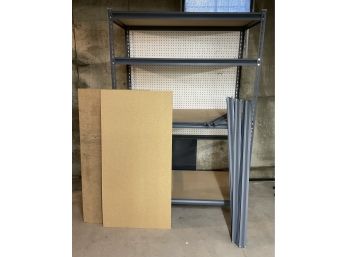 Tall Heavy Duty Shelving Unit With 1/2 Pegboard Backing