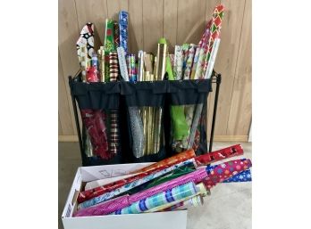 Wrapping Paper Galore, With Storage Cart!