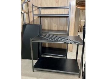 Metal Shelving System With Black Shelves