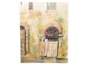 Canvas Art Depicting A House Door