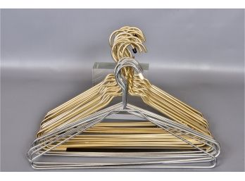 Collection Of 20 Gold Metal Hangers And 7 Silver Metal Hangers
