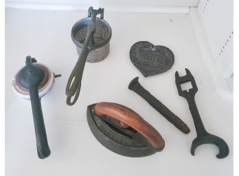 (6) Vintage Iron Kitchen Tools