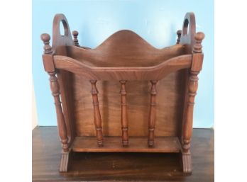 Vintage Colonial Wooden Magazine Rack