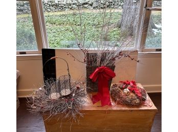 Handcrafted Holiday Decor With 2 Bottle Wine Holder