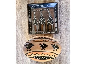 (2) African Decorative Dishes Made In Kenya