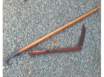 (2) Vintage Garden Tools Sicle And Blade