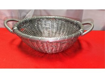 Silver Metal Weave Basket