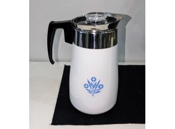 Vintage Cornflower Corning Ware 9 Cup Stove Top Coffee Percolator