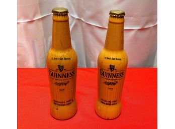 Vintage Wood Guinness Wood With Bottle Cap Top Salt & Pepper Shakers