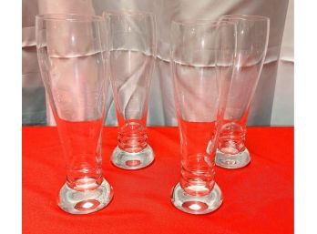 Set Of 4 Weighted Bottom Pilsner Glasses