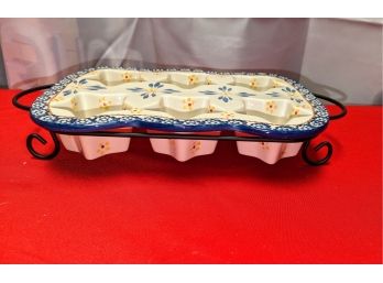 Temptations Old World 2 Piece 6 Cup Star Muffin/Cupcake Pan With Wire Tray - 2 Of 2