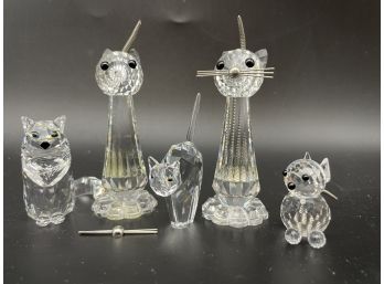 Swarovski Crystal Art-  Five Cats.