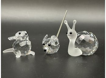 Swarovski Crystal Art- A Mouse, A Mice And A Snail.